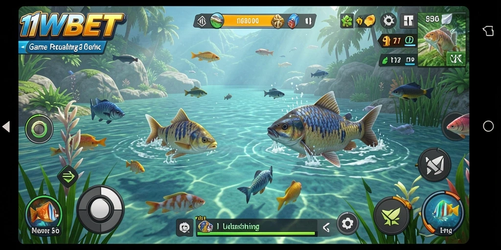 Gambaran intens dari gameplay memancing di 11WBET.