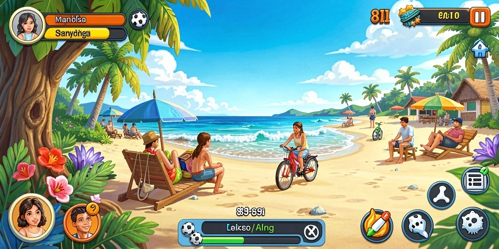 Tampilan gameplay <strong>8II</strong> yang ceria dan penuh warna.