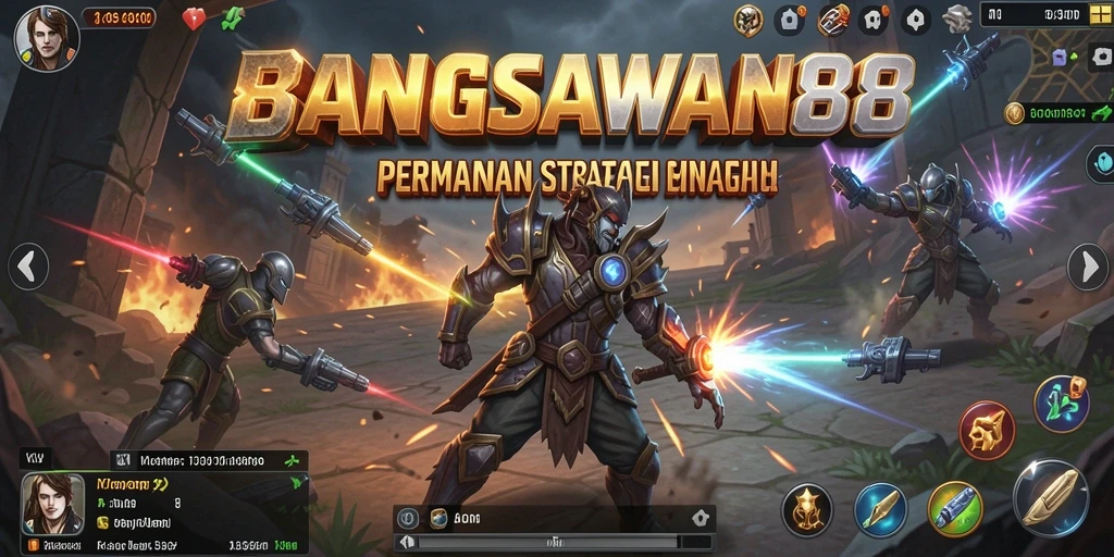 Tangkapan layar gameplay menampilkan pertempuran strategi yang intens.