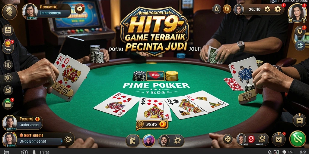 Screenshot gameplay HIT9 yang mendebarkan saat bertanding di meja Poker.