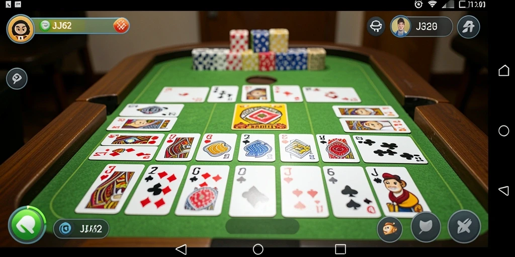 Gameplay seru Gaple di aplikasi JJ62 dengan grafis menarik.