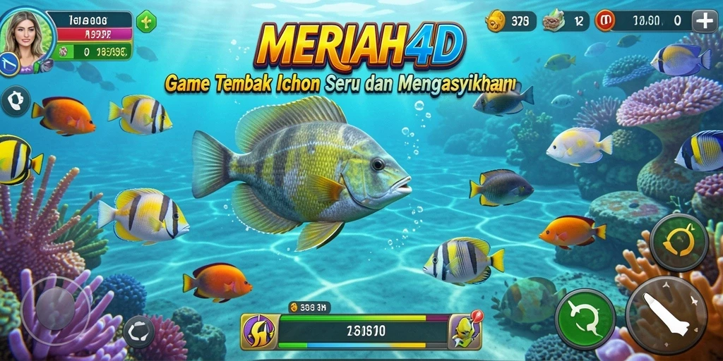 Tampilan gameplay MERIAH4D dengan suasana Tembak Ikan yang seru.