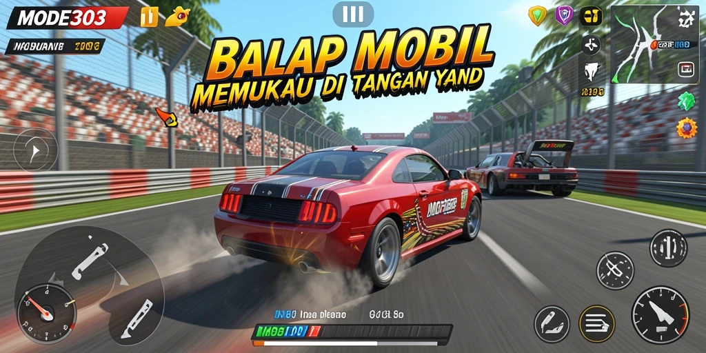 Tangkapan layar menunjukkan gameplay balap yang mendebarkan dan grafis yang mengesankan.