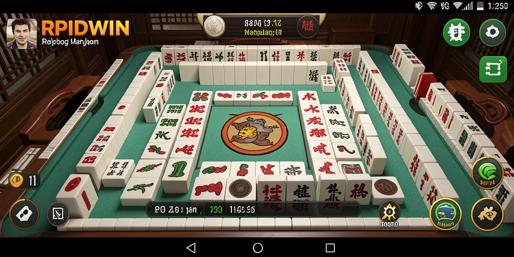 Screenshot gameplay RPIDWIN menampilkan aksi seru di Mahjong.