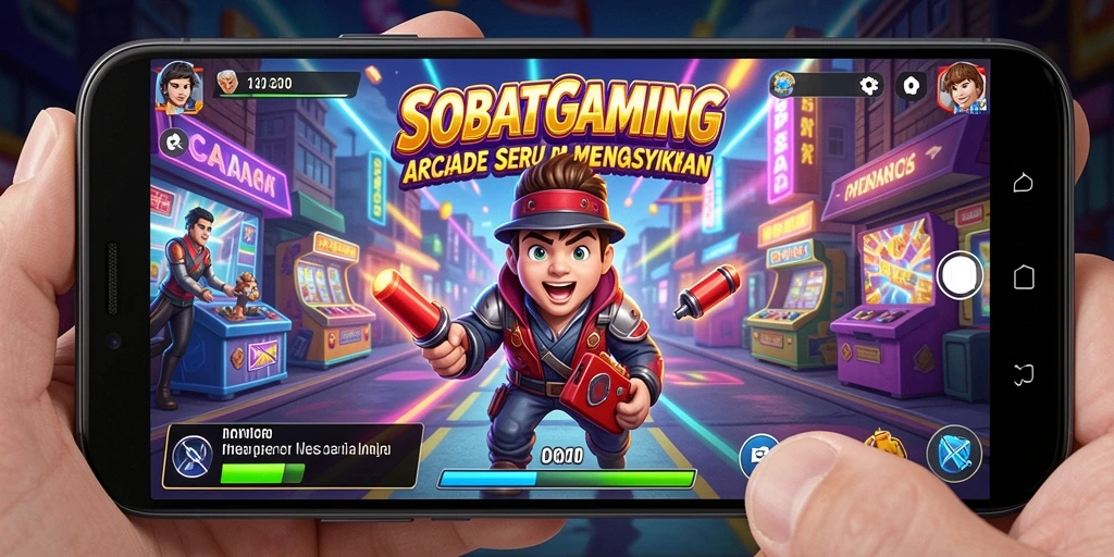 Tampilan gameplay menyenangkan dari SOBATGAMING yang penuh warna.
