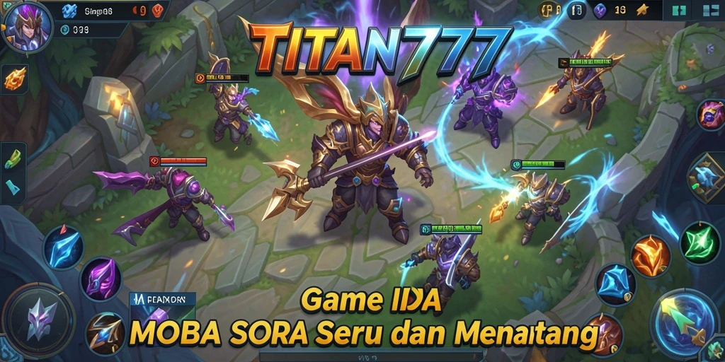 Gameplay seru dari TITAN777 dalam pertempuran MOBA.