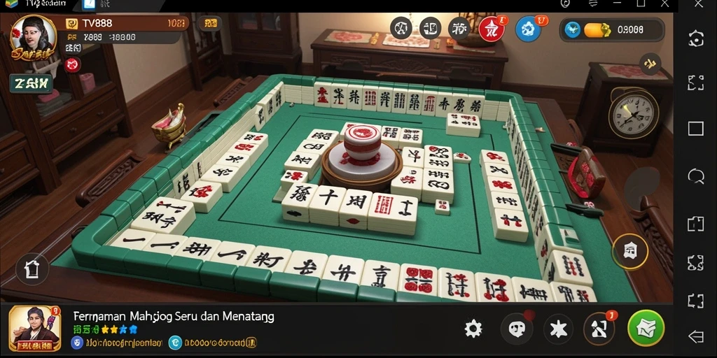 Screenshot gameplay TV888 menampilkan aksi mencocokkan ubin Mahjong yang menarik.